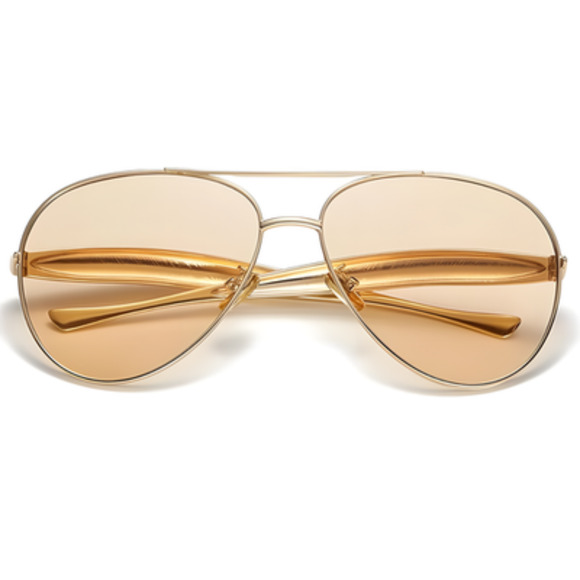 Gold & Brown Pilot Sunglasses For Mens Womens Pilot Oversized Modern Stylish - Picture 2 of 6